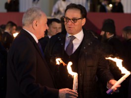 Moldovan president attends ceremony of meeting Holy Fire