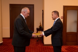 Президент Республики Молдова принял верительные грамоты послов Австрийской Республики, Республики Корея и Румынии