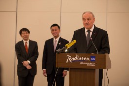 Moldovan president attends ceremony of inauguration of Japanese embassy