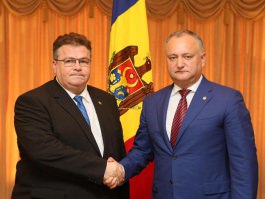 Șeful statului s-a întîlnit cu Ministrul afacerilor externe al Republicii Lituania