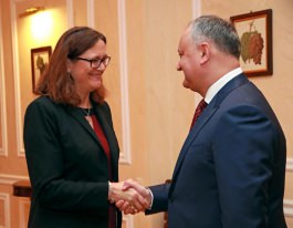 Președintele Republicii Moldova, Igor Dodon, s-a întîlnit cu Cecilia Malmstrôm, Comisar European pentru Comerț