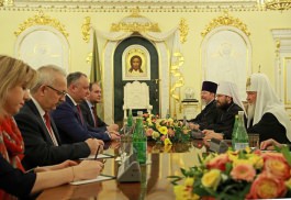 Președintele Moldovei a avut o întrevedere cu Sanctitatea Sa Patriarhul Moscovei şi al Întregii Rusii, Kiril