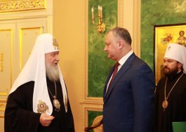 Președintele Moldovei a avut o întrevedere cu Sanctitatea Sa Patriarhul Moscovei şi al Întregii Rusii, Kiril