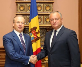 Președintele Igor Dodon a avut o întrevedere cu Andrei Nazarov, co-președintele organizației ”Delovaia Rossia”
