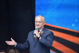 Șeful statului a participat la concertul festiv organizat la Bălți cu prilejul Marii Victorii