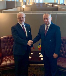 Președintele Republicii Moldova a avut o întrevedere cu Președintele Republicii Letonia