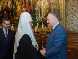 Președintele Republicii Moldova a avut o întrevedere cu Patriarhul Moscovei și al Întregii Rusii