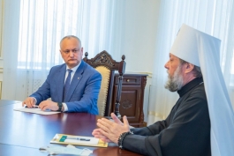 Șeful statului a avut o întrevedere cu conducerea Mitropoliei Chișinăului și a Întregii Moldove