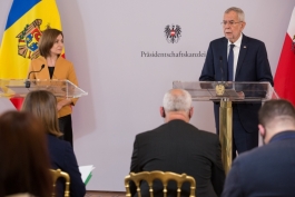 Declaraţiile de presă ale doamnei Maia Sandu, Preşedintele Republicii Moldova, după întrevederea cu Dr. Alexander Van der Bellen, Preşedintele Federal al Republicii Austria
