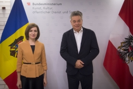 Președintele Maia Sandu le mulțumeşte partenerilor austrieci pentru deschiderea de a promova parcursul european al ţării noastre