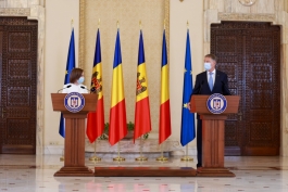 Выступление Президента Республики Молдова Майи Санду на совместном брифинге с Президентом Румынии господином Клаусом Вернером Йоханнисом 