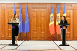 Заявление для прессы Президента Майи Санду после встречи с Председателем Европейского Парламента Робертой Метсолой 