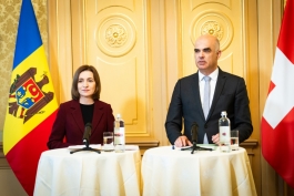 Declarația de presă a Președintei Maia Sandu la conferința de presă comună cu Președintele Elveției, Alain Berset