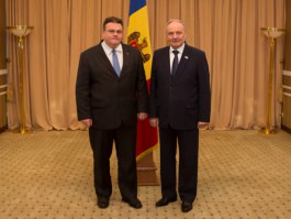 Президент Николае Тимофти встретился с министром иностранных дел Литвы Линасом Линкявичюсом 