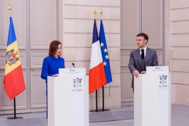 Declarație de presă după întrevederea Președintei Republicii Moldova, Maia Sandu, cu Președintele Republicii Franceze, Emmanuel Macron
