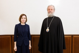  Глава государства встретилась   с Его Высокопреосвященством митрополитом Кишиневским и всея Молдовы Владимиром