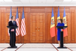 Президент Майя Санду и госсекретарь США Энтони Блинкен встретились в Кишиневе и провели совместную пресс-конференцию