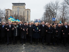 President Nicolae Timofti participates in March of Dignity in Kiev